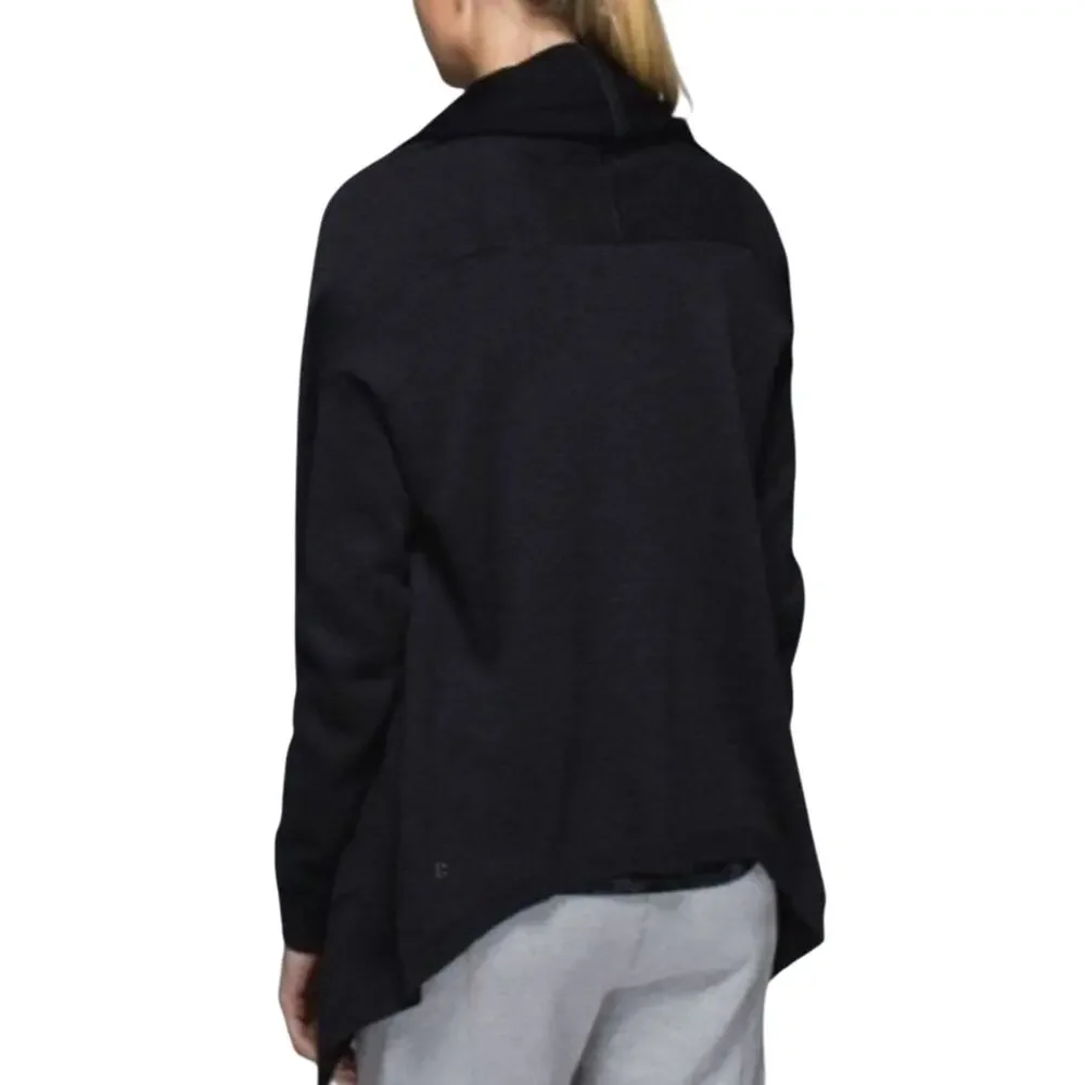 Lululemon Black Sweater Cabin Yogi Wrap Heathered Womens 4
